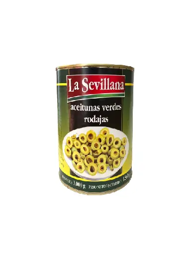 ACEITUNA VERDE LAMINADA 3 KG. (LATA)