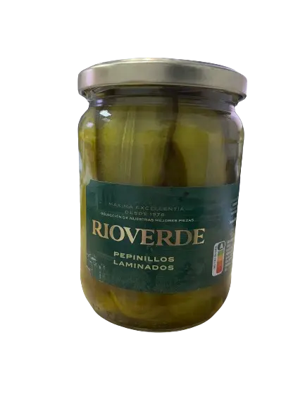 PEPINILLOS AGRIDULCES EN LAMINAS 520 GR. "RIOVERDE"